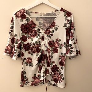 WHITE FLORAL BLOUSE from Ultra Flirt MEDIUM